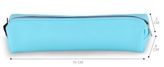 Пенал школьный из искусственной кожи «1 сентября: голубой» , 19 х 8 х 3 см