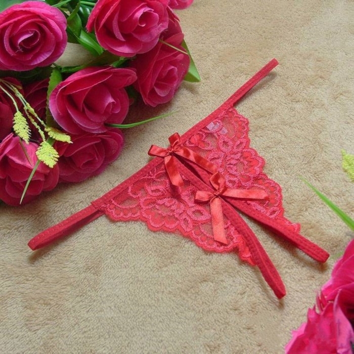 Эротическое белье Оки-Чпоки, трусики, стринги с доступом, кружево, размер OS, красный Эротическое белье Оки-Чпоки, трусики, стринги с доступом, кружево, размер OS, красный