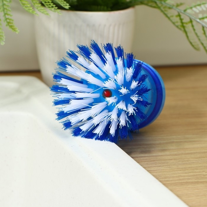 Щётка с дозатором для моющего средства Доляна, цвет синий Щётка с дозатором для моющего средства Доляна, цвет синий