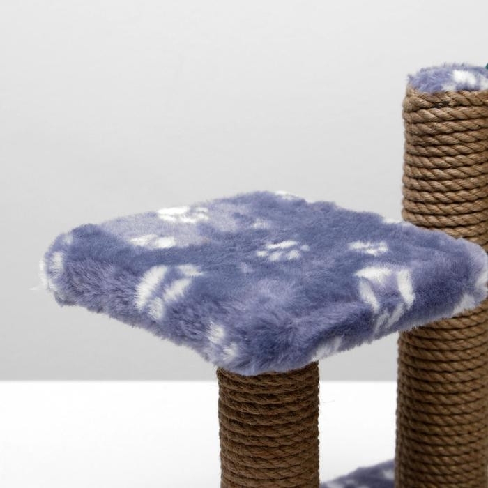 Когтеточка для котят двойная, 30 х 20 х 34 см, джут, серая с лапками Когтеточка для котят двойная, 30 х 20 х 34 см, джут, серая с лапками