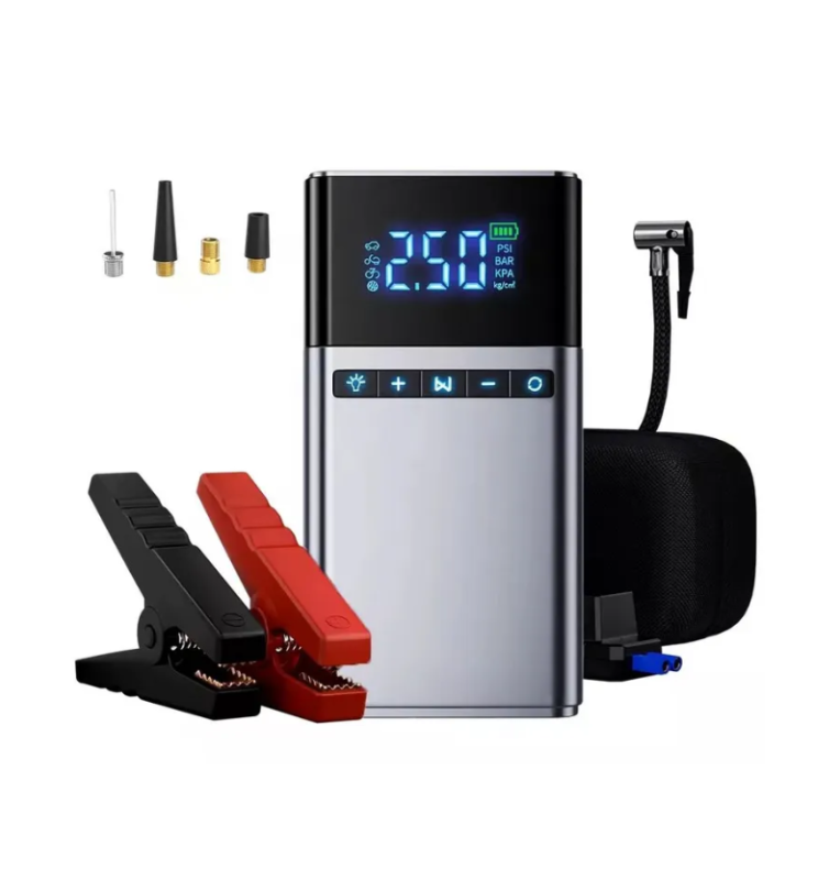 Портативное Пусковое устройство Jump starter с воздушным компрессором 4в1