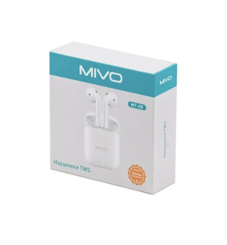 Беспроводные наушники MIVO MT-08 Bluetooth 5.1 с сенсорным управлением Беспроводные наушники MIVO MT-08 Bluetooth 5.1 с сенсорным управлением