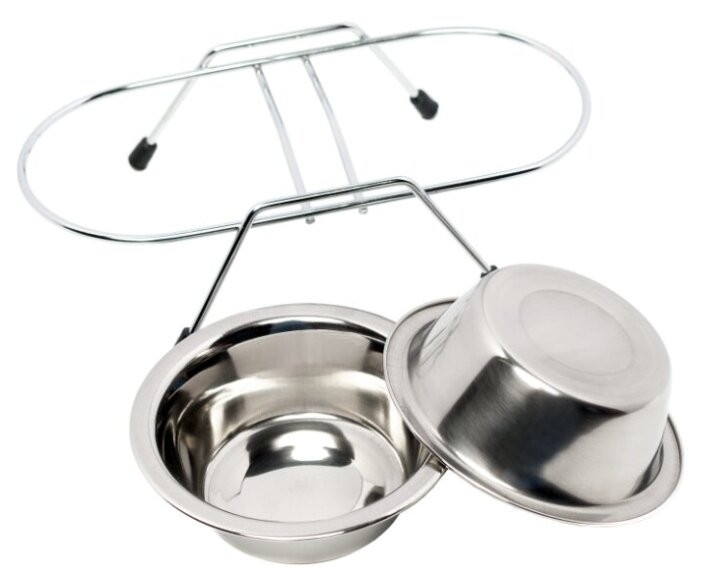 Миски металлические для животных на подставке 350мл