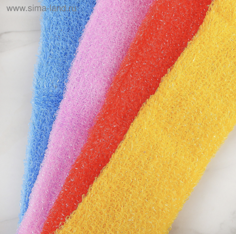 Мочалка для тела Доляна «Банный пояс», 45,5×11 см, цвет МИКС Мочалка для тела Доляна «Банный пояс», 45,5×11 см, цвет МИКС