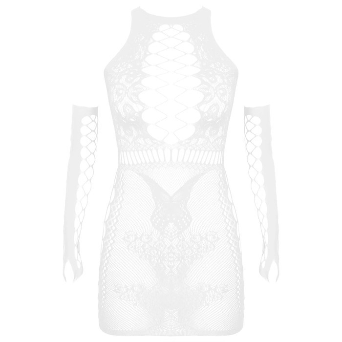 Эротическое белье Оки-Чпоки, крупная сетка на груди и бедрах, с рукавами OS, белый Эротическое белье Оки-Чпоки, крупная сетка на груди и бедрах, с рукавами OS, белый