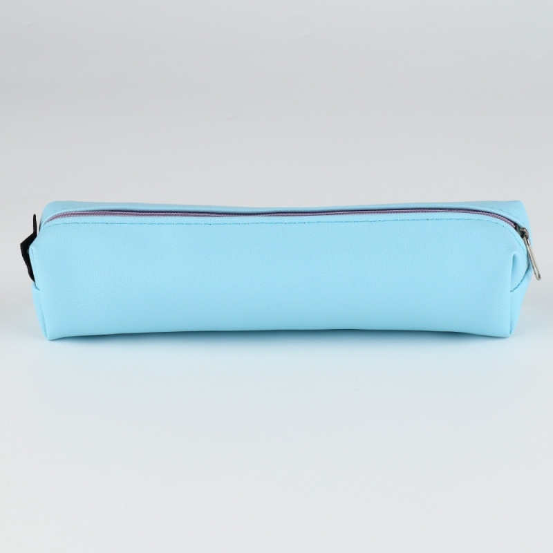 Пенал школьный из искусственной кожи «1 сентября: голубой» , 19 х 8 х 3 см