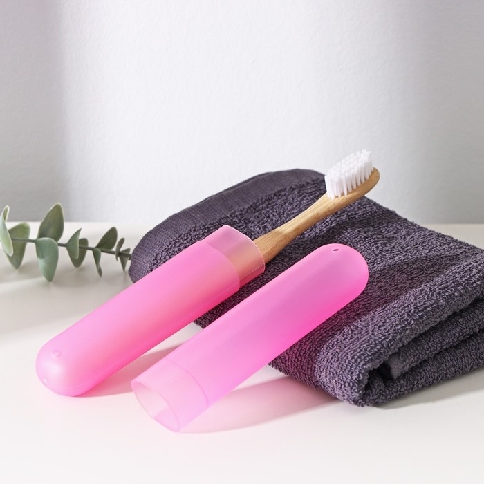 Футляр для зубной щётки Доляна, 20 см, цвет розовый