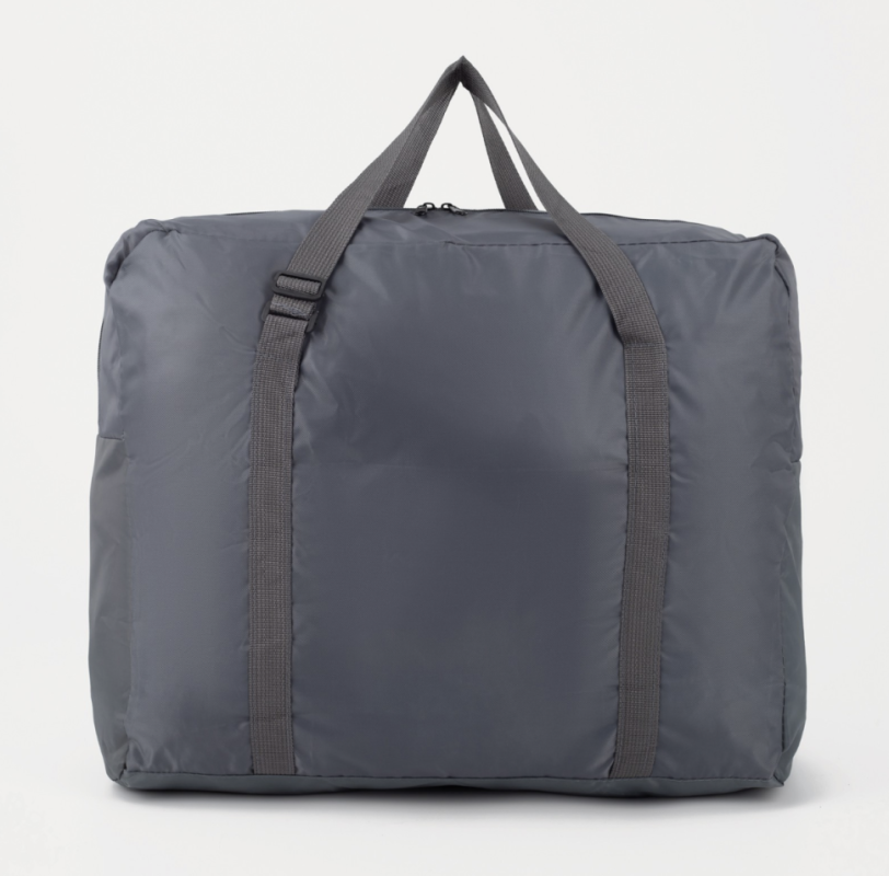 Сумка дорожная на молнии, складная в косметичку, наружный карман, цвет серый/голубой Сумка дорожная на молнии, складная в косметичку, наружный карман, цвет серый/голубой