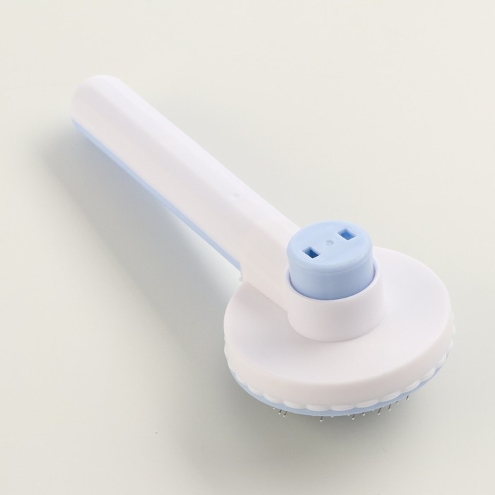 Пуходёрка пластиковая с функцией самоочистки, 7,7 х 19,1 см, голубая Пуходёрка пластиковая с функцией самоочистки, 7,7 х 19,1 см, голубая