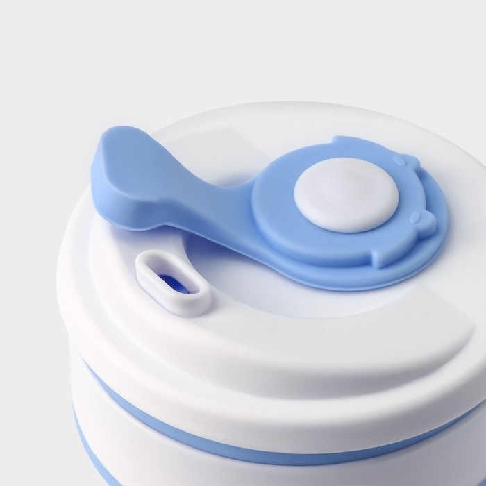 Стакан складной с крышкой Доляна «С собой», 350 мл, 8,5×14 см, цвет голубой Стакан складной с крышкой Доляна «С собой», 350 мл, 8,5×14 см, цвет голубой