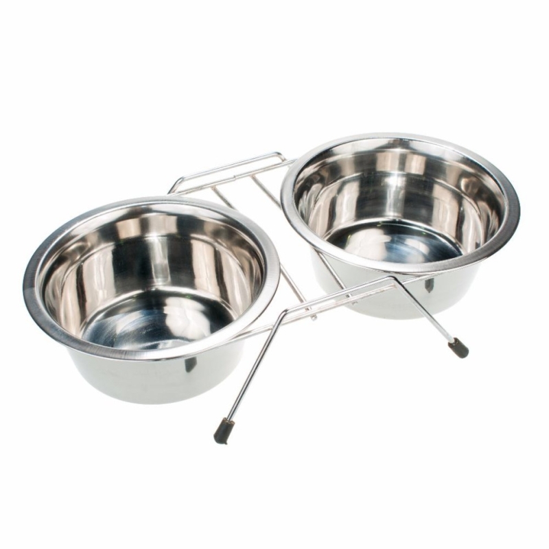 Миски металлические для животных на подставке 350мл