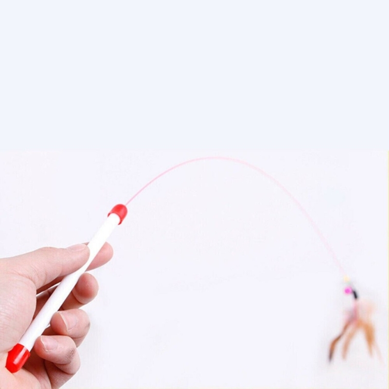 Удочкка дразнилка для кошек металлическая с перьями Удочкка дразнилка для кошек металлическая с перьями