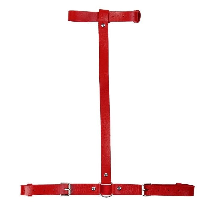 Портупея БДСМ Оки-Чпоки, женская, на грудь, регулируемые ремни, экокожа, красный Портупея БДСМ Оки-Чпоки, женская, на грудь, регулируемые ремни, экокожа, красный