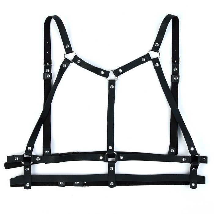 Портупея БДСМ Оки-Чпоки, женская, на грудь, экокожа, размер OS, черный Портупея БДСМ Оки-Чпоки, женская, на грудь, экокожа, размер OS, черный