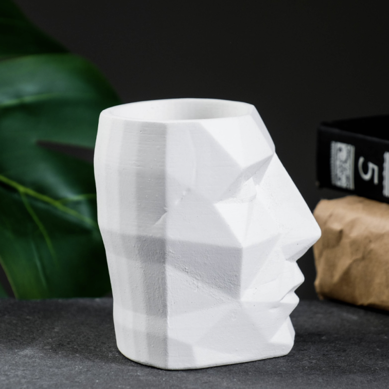 Кашпо - органайзер Кашпо - органайзер "Геометрическая голова" белое, 0,15 л / 9х9х7,5см