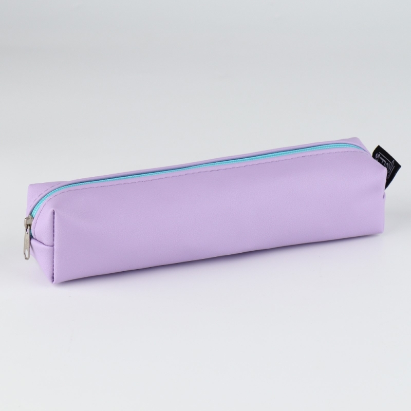 Пенал школьный из искусственной кожи «1 сентября: фиолетовый» , 19 х 8 х 3 см