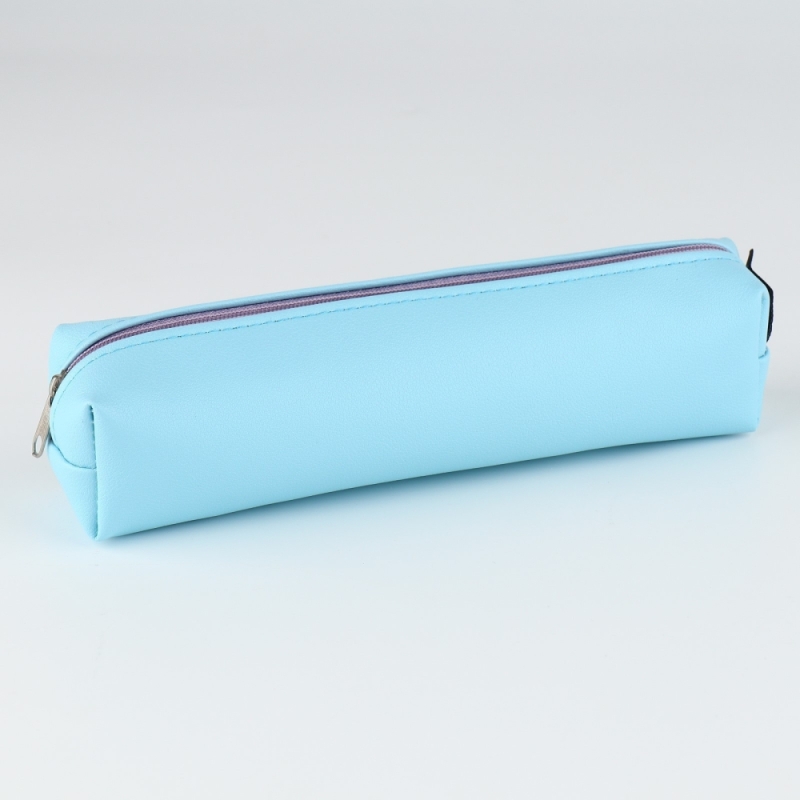 Пенал школьный из искусственной кожи «1 сентября: голубой» , 19 х 8 х 3 см