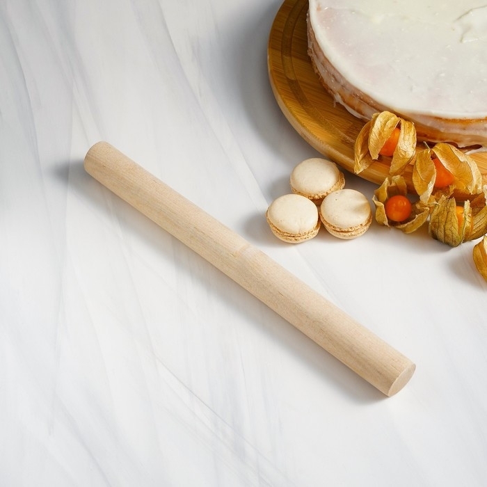 Скалка прямая Доляна, 30×3 см, берёза Скалка прямая Доляна, 30×3 см, берёза