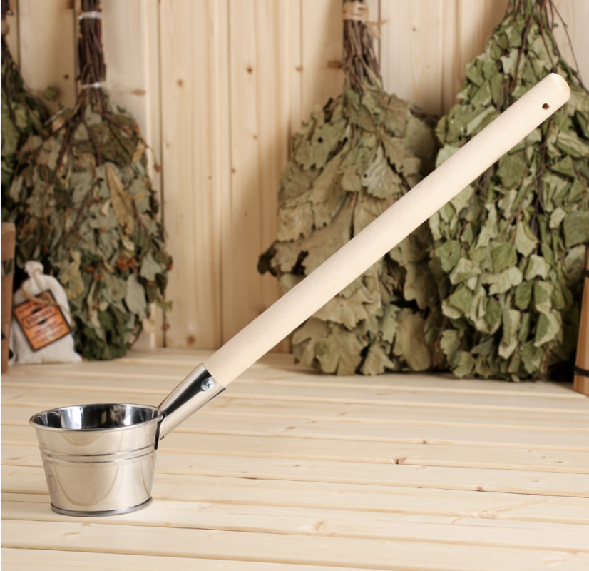 Ковш для бани, "парной", 0,5л, нержавеющая сталь