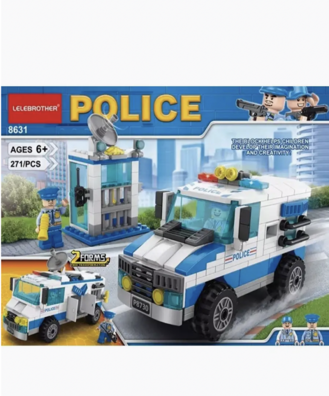 Полиция бронированная машина вездеход 271 деталь Полиция бронированная машина вездеход 271 деталь