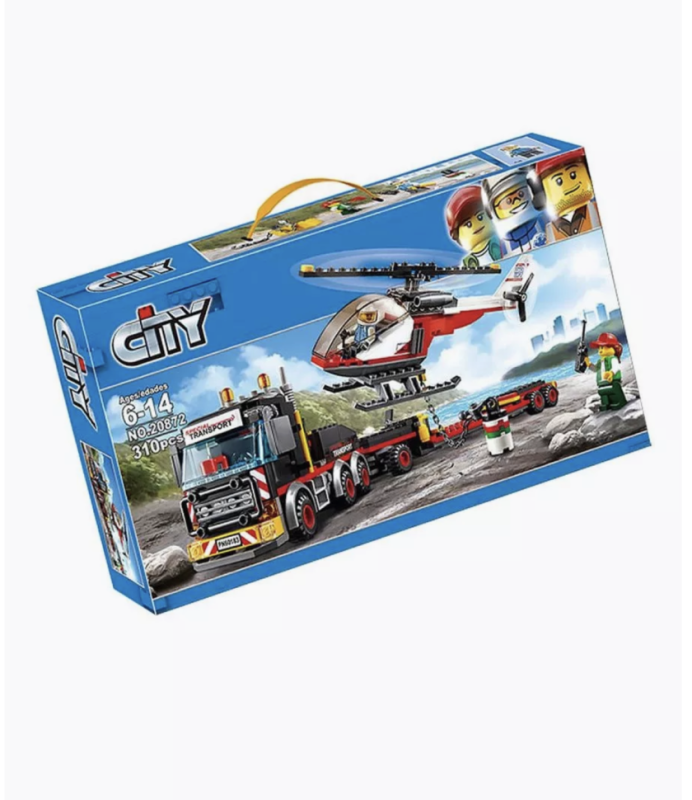 Конструктор Сити Перевозчик вертолета 310 деталей Конструктор Сити Перевозчик вертолета 310 деталей