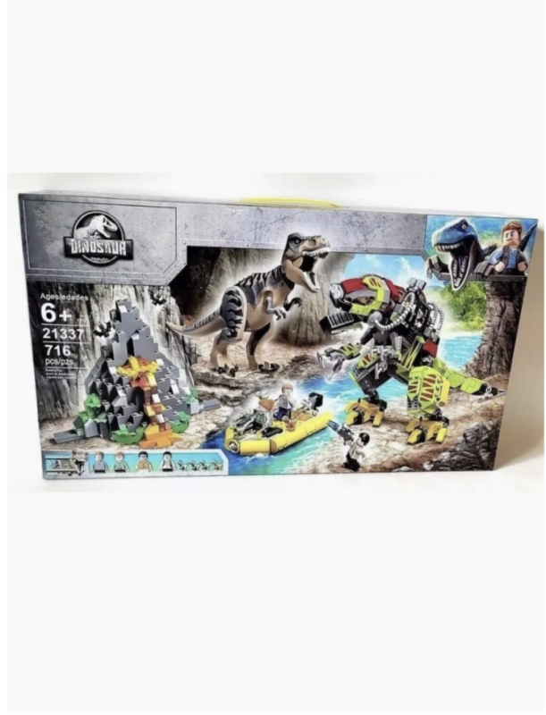 Конструктор Динозавр/Бой тираннозавра и робота 716 деталей Конструктор Динозавр/Бой тираннозавра и робота 716 деталей