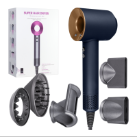 Набор фен SUPER HAIR DRYER Синий с золотом (6 в 1) 3м