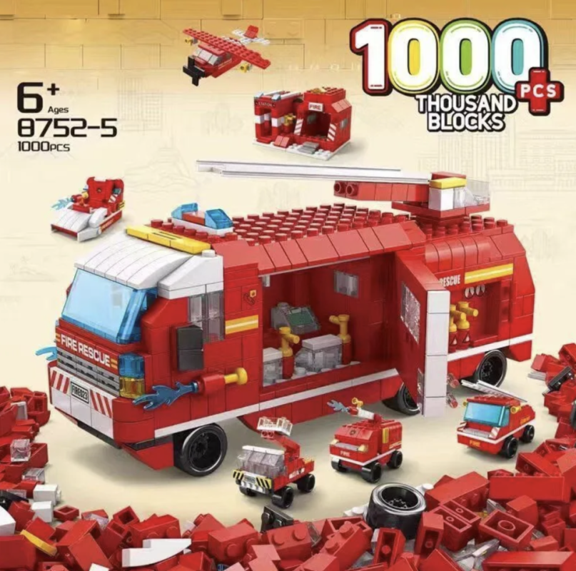 Конструктор Конструктор "Пожарная машина 6 в 1" 1000 ДЕТАЛЕЙ