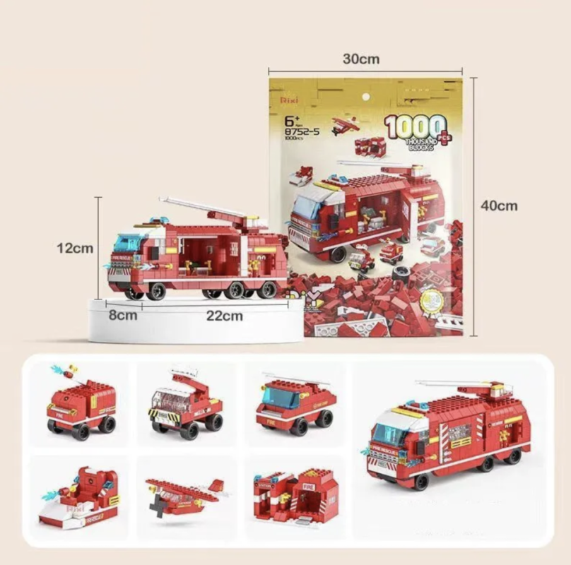 Конструктор Конструктор "Пожарная машина 6 в 1" 1000 ДЕТАЛЕЙ