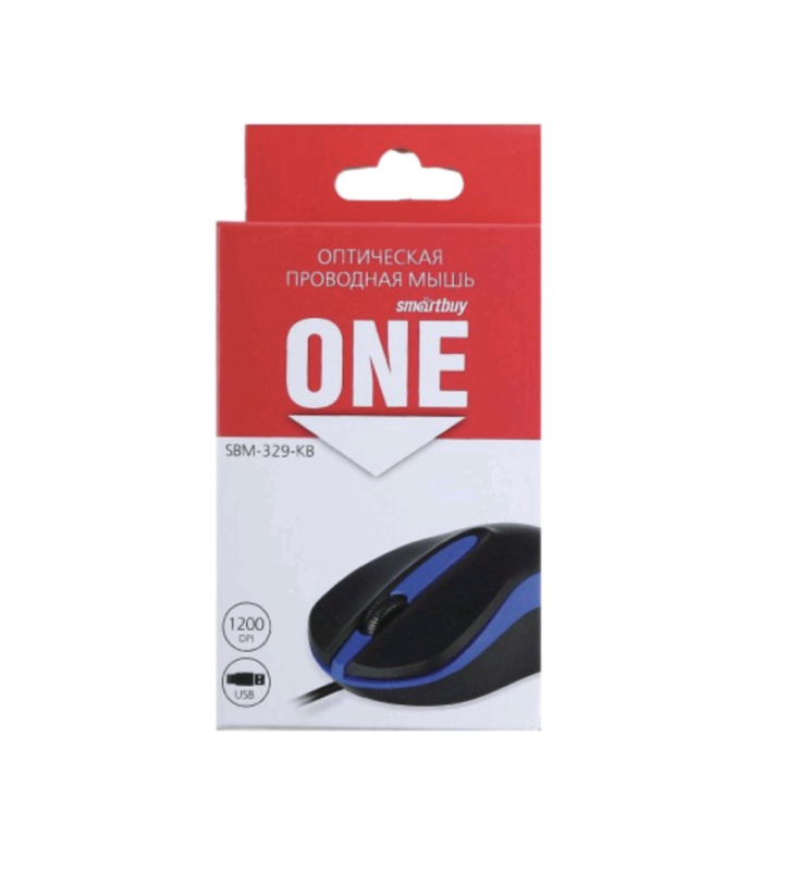 Мышь проводная Smartbuy ONE 329 черно-синяя Мышь проводная Smartbuy ONE 329 черно-синяя