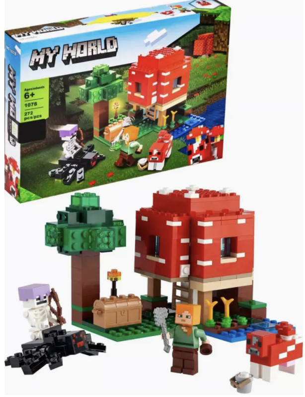 Конструктор Майнкрафт Грибной дом 272 детали