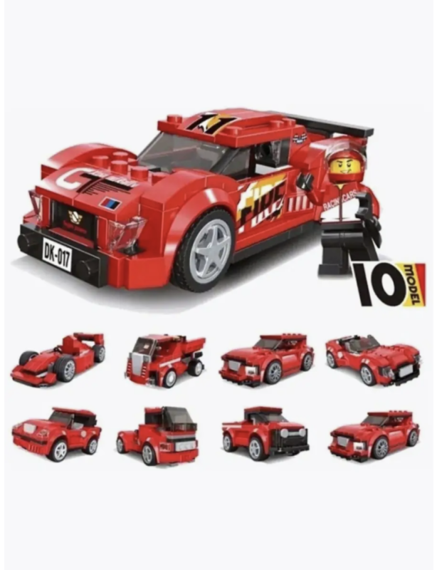 Конструктор 10 в 1 гоночный автомобиль 217 деталей Конструктор 10 в 1 гоночный автомобиль 217 деталей