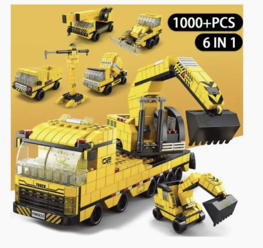 Конструктор экскаватор 6 в 1 1000 деталей Конструктор экскаватор 6 в 1 1000 деталей