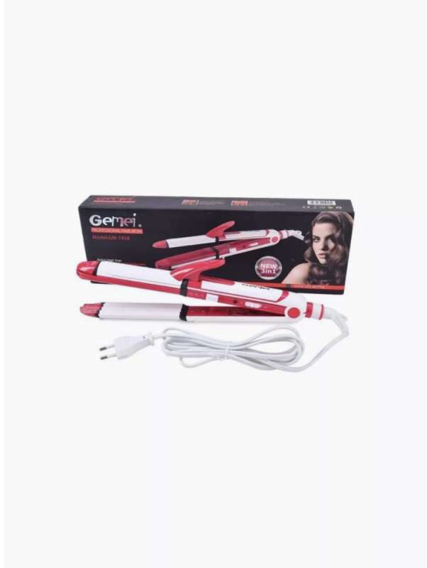 Мультистайлер 3 в 1 (гофре, выпрямитель, плойка) Geemy GM-1958