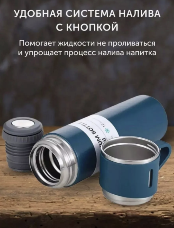 ТЕРМОС VACUUM FLASK SET синий