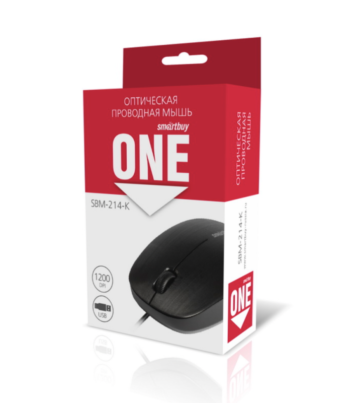 Мышь проводная Smartbuy ONE 214-K черная Мышь проводная Smartbuy ONE 214-K черная
