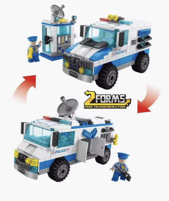 Полиция бронированная машина вездеход 271 деталь Полиция бронированная машина вездеход 271 деталь