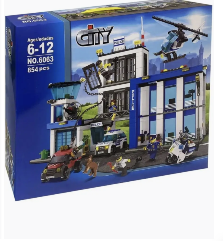 Конструктор Сити Полицейский участок 854 деталей
