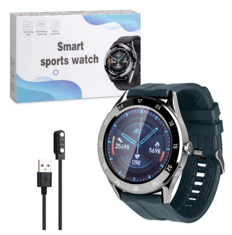 Фитнес-браслет Y10 зеленый + серебро