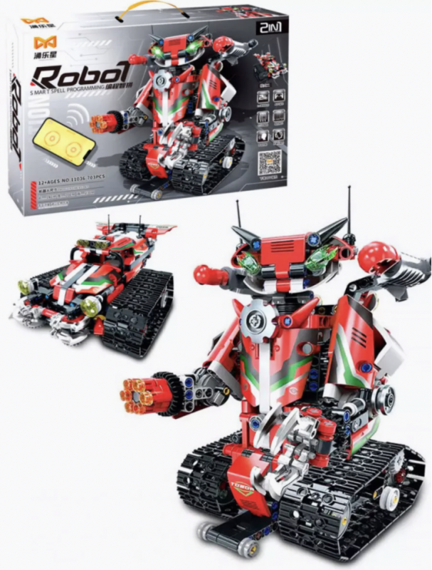 Конструктор Робот Трансформер 2в1 Красный 703 детали Конструктор Робот Трансформер 2в1 Красный 703 детали