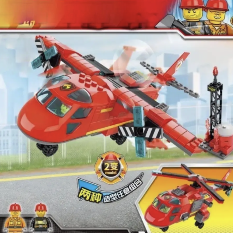 Конструктор Сити Спасательный самолёт-вертолёт 2 в 1 Конструктор Сити Спасательный самолёт-вертолёт 2 в 1